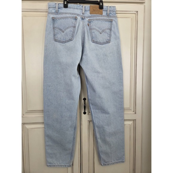 Vtg Levi's 550 Relaxed Fit Tapered Leg Orange Tab Jeans Men's 36x31.5 Light Wash - Picture 2 of 16
